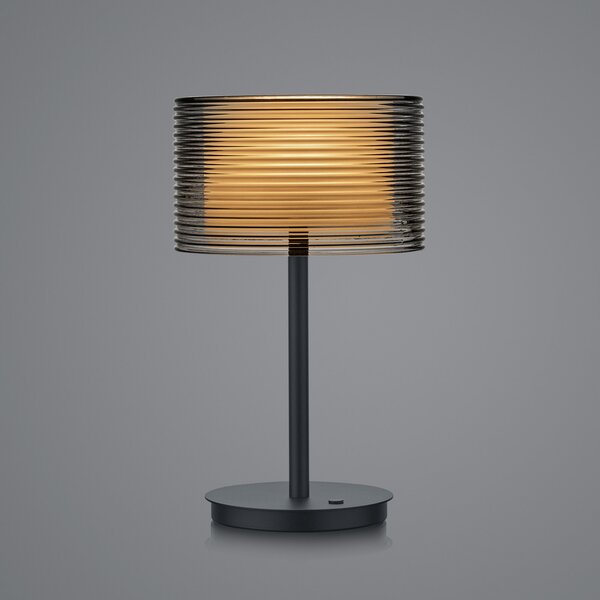 BANKAMP Grand Groove lampă de masă LED, reglabil, Gri, Camera de zi / sufragerie, Metal, Modern