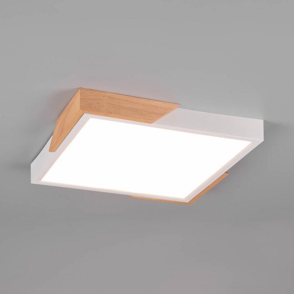Reality Leuchten Meta plafonieră LED, 31.5x31.5cm, 3.000K, albă, reglabil, Alb, Camera de zi / sufragerie, Plastic, Modern