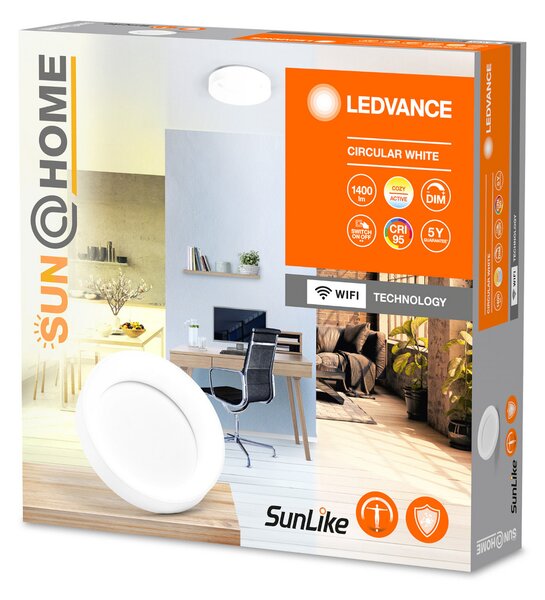 LEDVANCE SMART+ SUN@Home Plafonieră circulară cu LED alb, reglabil, Alb, Camera de zi / sufragerie, Metal, Modern