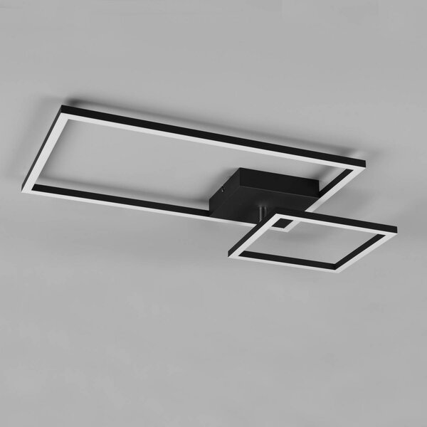 Reality Leuchten Padella plafonieră LED pivotantă 4.000K neagră, reglabil, Negru, Camera de zi / sufragerie, Metal, Modern, Plafon cu flacără multiplă