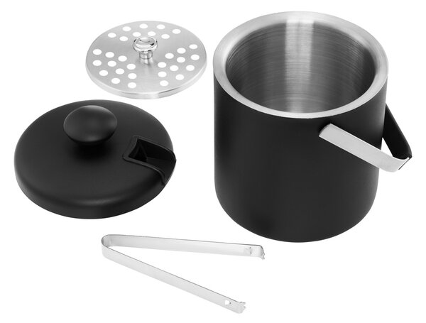 Galeata gheata cu capac, maner si cleste 1.3L, negru, Ice
