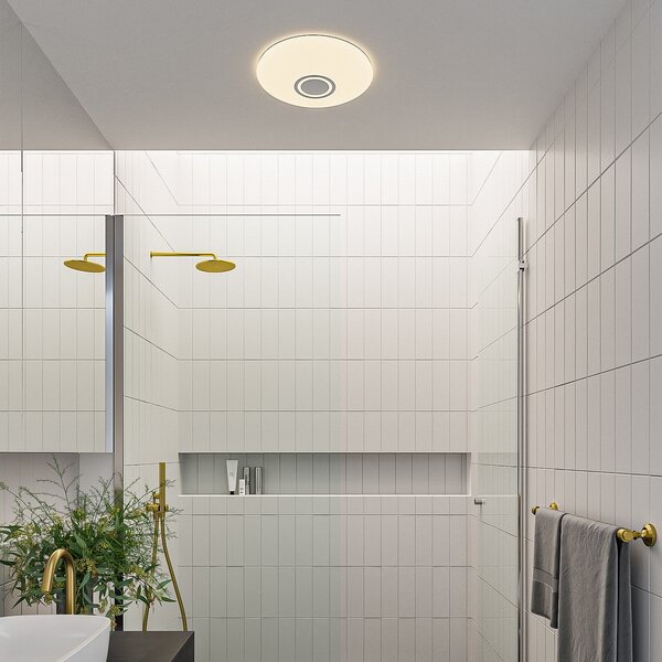 Nordlux Plafonieră LED DJay Smart CCT cu difuzor, reglabil, Alb, Baie, Plastic