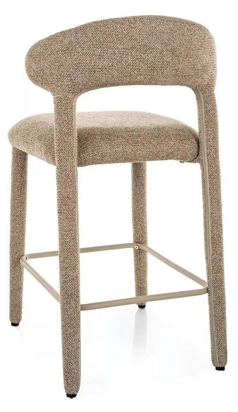 Scaun bar CAVA H-2, bej, stofă/metal, 51x45x88 cm