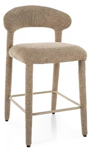 Scaun bar CAVA H-2, bej, stofă/metal, 51x45x88 cm