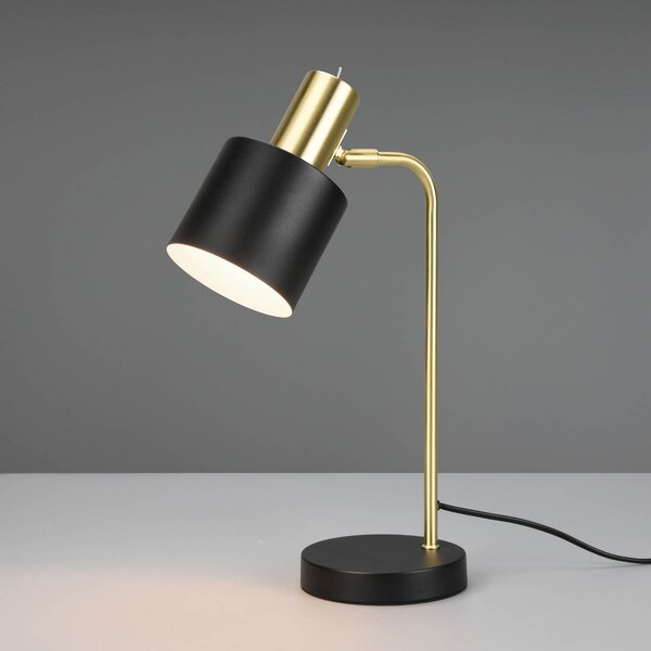 Reality Leuchten Adam lampă de masă, o sursă, negru/aurie, Negru, Camera de zi / sufragerie, Metal