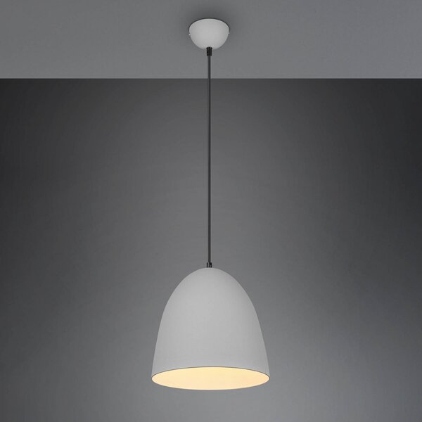 Reality Leuchten Lampă suspendată Tilda, 1 bec, gri, Ø 25 cm, reglabil, Gri, Bucătărie, Metal