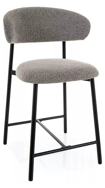 Scaun bar ELTON H-2, gri/negru, stofă/metal, 43x45x91 cm