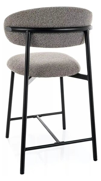 Scaun bar ELTON H-2, gri/negru, stofă/metal, 43x45x91 cm