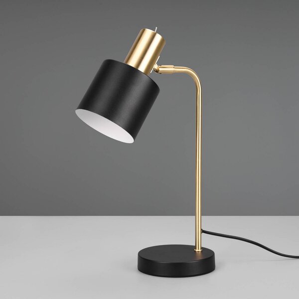 Reality Leuchten Adam lampă de masă, o sursă, negru/aurie, Negru, Camera de zi / sufragerie, Metal