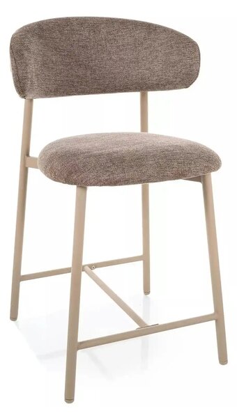 Scaun bar ELTON H-2, bej/cașmir, stofă/metal, 43x45x91 cm