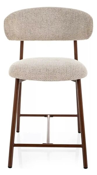 Scaun bar ELTON H-2, bej/nuc, stofă/metal, 43x45x91 cm