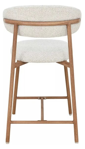 Scaun bar ELTON H-2, bej deschis/stejar, stofă/metal, 43x45x91 cm