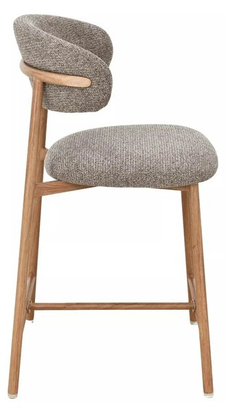 Scaun bar ELTON H-2, cappuccino/stejar, stofă/metal, 43x45x91 cm