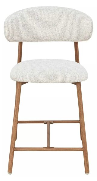 Scaun bar ELTON H-2, bej deschis/stejar, stofă/metal, 43x45x91 cm