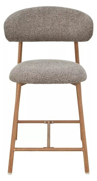 Scaun bar ELTON H-2, cappuccino/stejar, stofă/metal, 43x45x91 cm