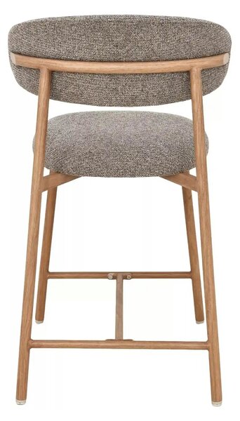 Scaun bar ELTON H-2, cappuccino/stejar, stofă/metal, 43x45x91 cm