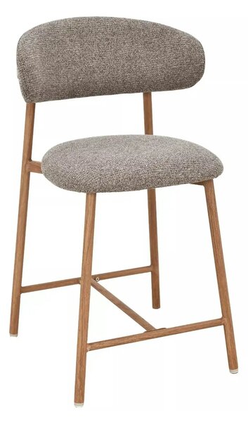 Scaun bar ELTON H-2, cappuccino/stejar, stofă/metal, 43x45x91 cm