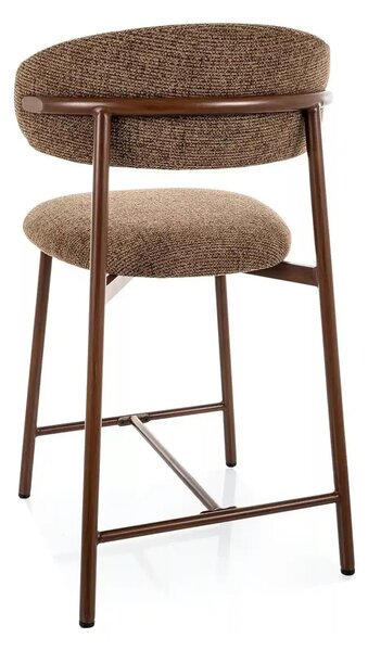 Scaun bar ELTON H-2, cappuccino/nuc, stofă/metal, 43x45x91 cm