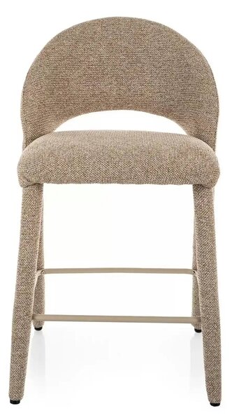 Scaun bar FLO H-2, bej, stofă/metal, 50x45x90 cm