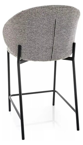 Scaun bar KIOTO H-2, gri/negru, stofă/metal, 54x44x90 cm
