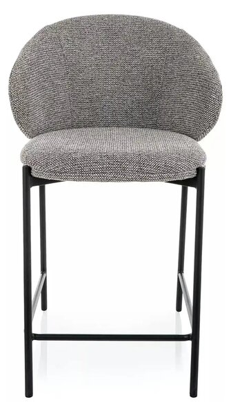 Scaun bar KIOTO H-2, gri/negru, stofă/metal, 54x44x90 cm