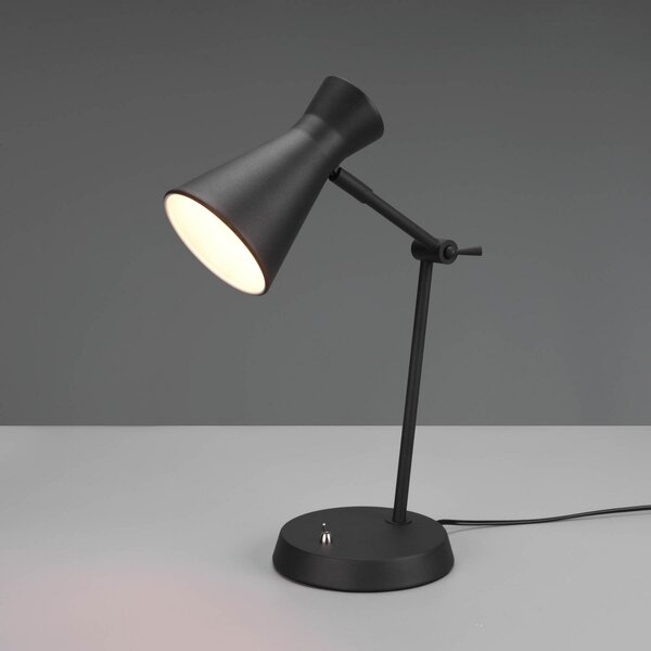 Reality Leuchten Enzo lampă de birou, o sursă, negru, Negru, Studiu / Birou, Metal, Umbră de masă