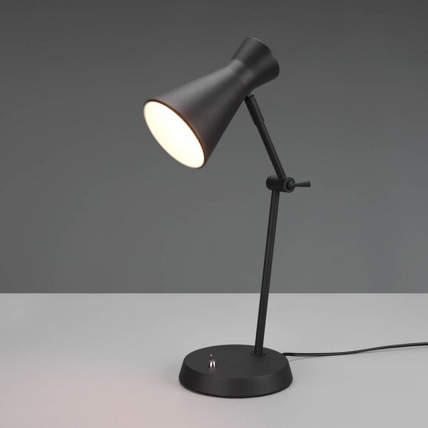 Reality Leuchten Enzo lampă de birou, o sursă, negru, Negru, Studiu / Birou, Metal, Umbră de masă