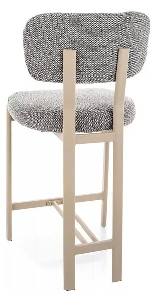Scaun bar MISAKI H-2, gri/cașmir, stofă/metal, 45x44x92 cm