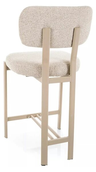 Scaun bar MISAKI H-2, bej deschis/cașmir, stofă/metal, 45x44x92 cm