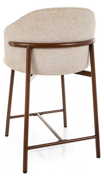 Scaun bar OSAKA H-2, bej deschis/nuc, stofă/metal, 54x43x88 cm
