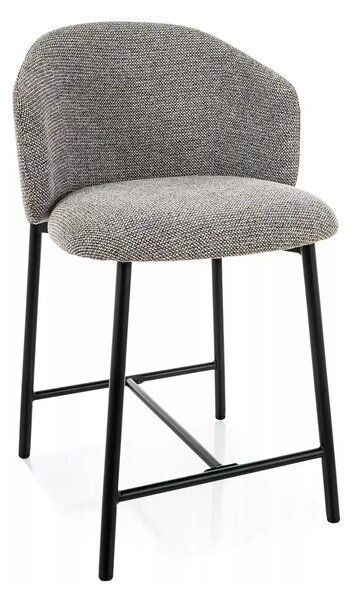 Scaun bar OSAKA H-2, gri/negru, stofă/metal, 54x43x88 cm