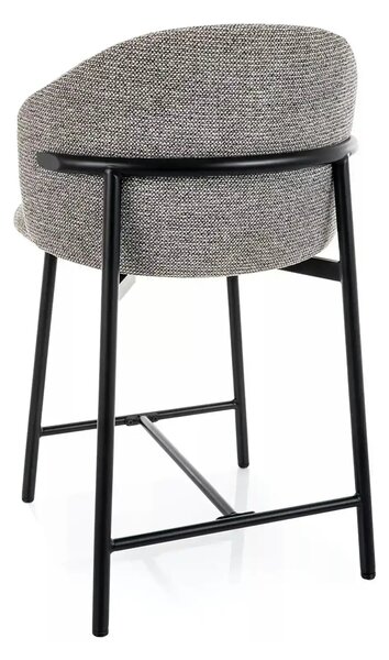 Scaun bar OSAKA H-2, gri/negru, stofă/metal, 54x43x88 cm