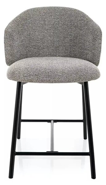 Scaun bar OSAKA H-2, gri/negru, stofă/metal, 54x43x88 cm