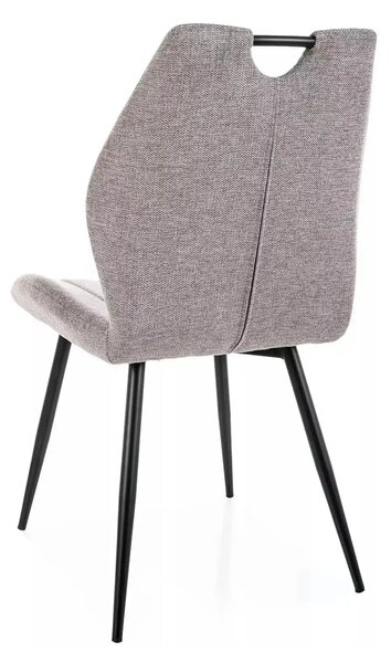 Scaun ARCO, gri/negru mat, stofă/metal, 51x43x91 cm