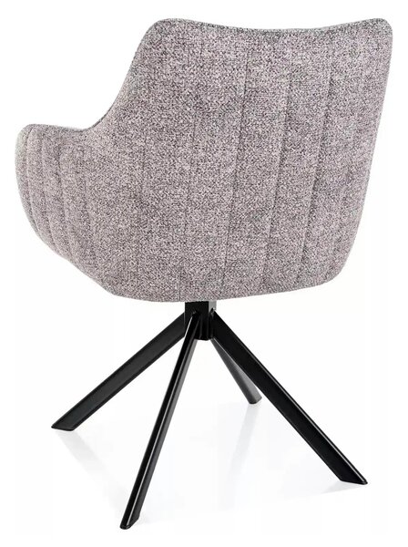 Scaun rotativ AZALIA, gri deschis/negru, stofă/metal, 61x44x86 cm