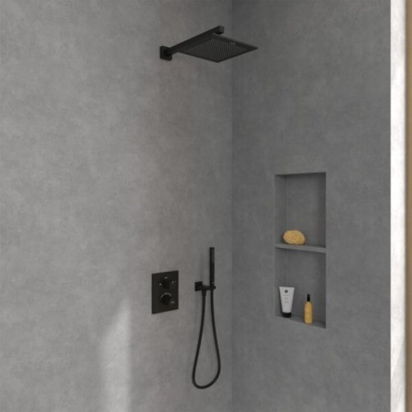 Villeroy & Boch Universal Showers cap de duș 25x25 cm pătrat negru TVC000002000K5