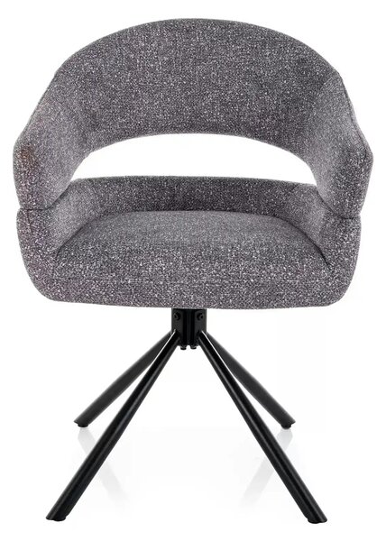 Scaun BORGO, gri/negru, stofă/metal, 58x45x87 cm