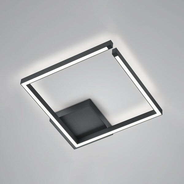 Knapstein Plafonieră Yoko LED, sus/jos, 40x40 cm, negru, reglabil, Negru, Camera de zi / sufragerie, Metal, Modern