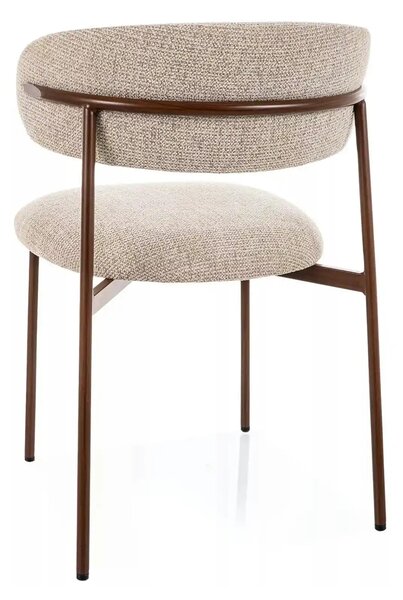 Scaun ELTON D, bej/nuc, stofă/metal, 56x46x80 cm