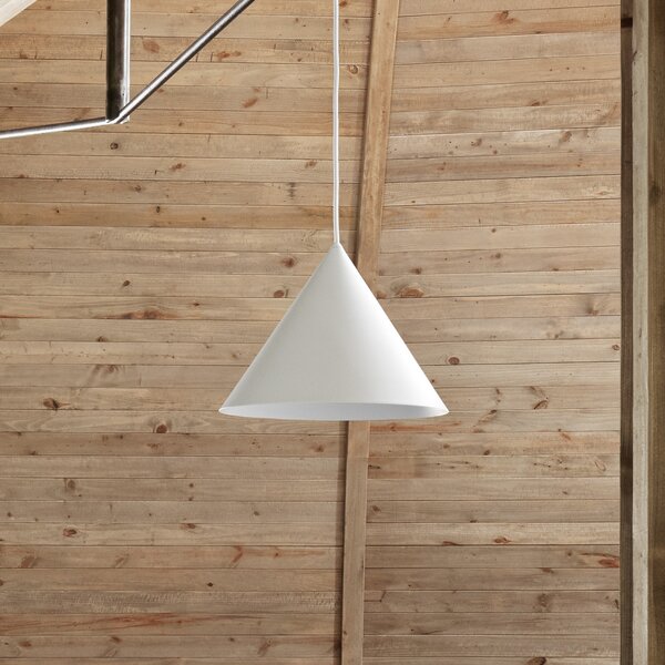 FRANDSEN Lampă suspendată Benjamin, Ø 30 cm, alb, reglabil, Alb, Camera de zi / sufragerie, Metal, Design