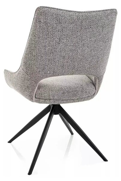 Scaun FINO I, gri/negru, stofă/metal, 56x44x87 cm