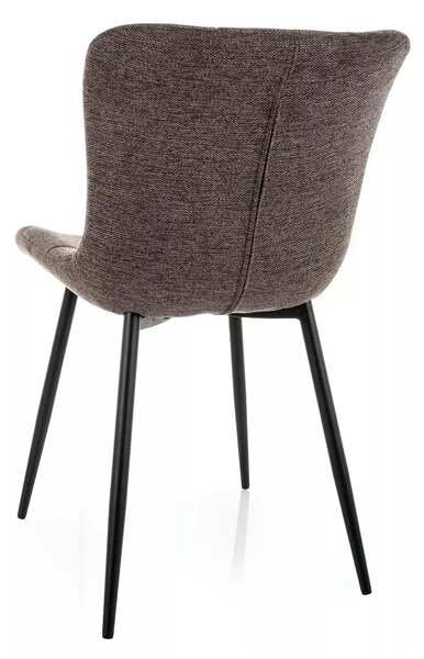 Scaun JULIA, cappuccino/negru, stofă/metal, 47x42x82 cm