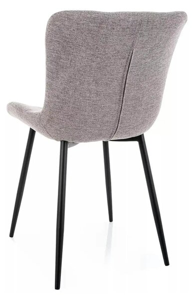 Scaun JULIA, gri/negru, stofă/metal, 47x42x82 cm