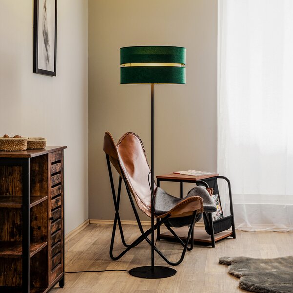Duolla Lampadar Duo, verde/auriu, Ø 40 cm, 1 bec, Negru, Camera de zi / sufragerie, Metal