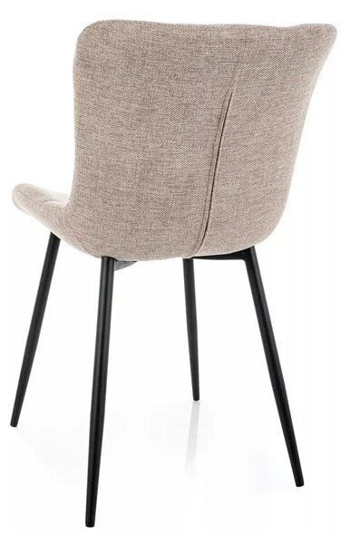 Scaun JULIA, bej deschis/negru, stofă/metal, 47x42x82 cm