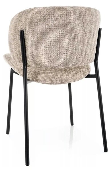 Scaun KISO, bej/negru, stofă/metal, 59x46x81 cm