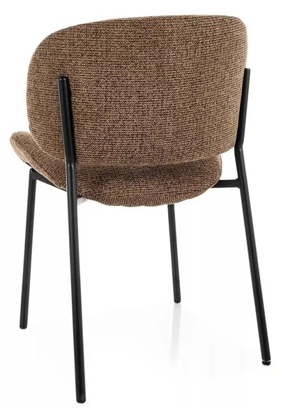 Scaun KISO, cappuccino/negru, stofă/metal, 59x46x81 cm
