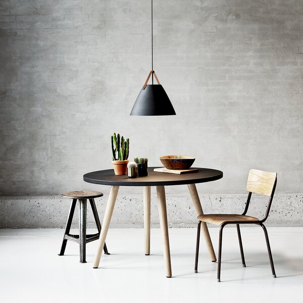 DFTP by Nordlux Lampă suspendată Strap cu abajur metalic Ø 48 cm negru, reglabil, Negru, Camera de zi / sufragerie, Metal, Scandinavă