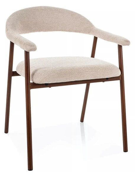 Scaun LAGOS D, bej/nuc, stofă/metal, 57x47x76 cm