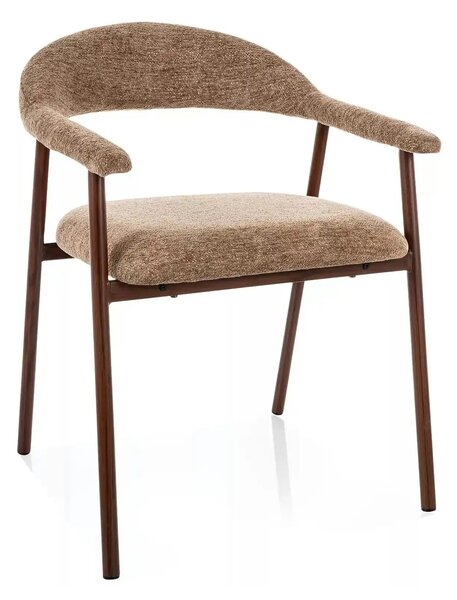 Scaun LAGOS D, latte/nuc, stofă/metal, 57x47x76 cm